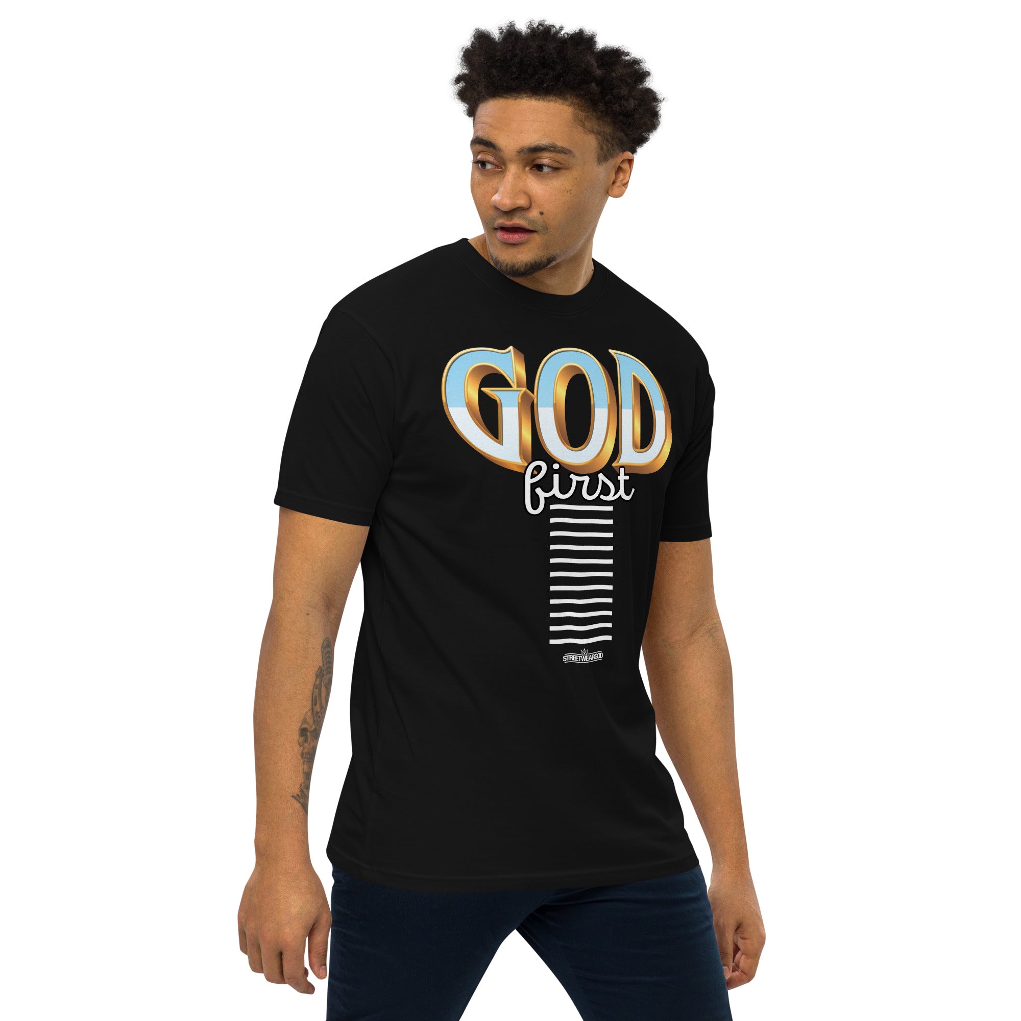 God first black premium heavyweight tee