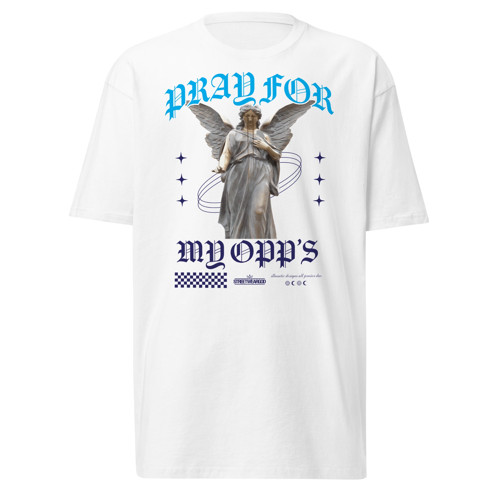 PRAY FOR MY OPPS WHITE premium heavyweight tee