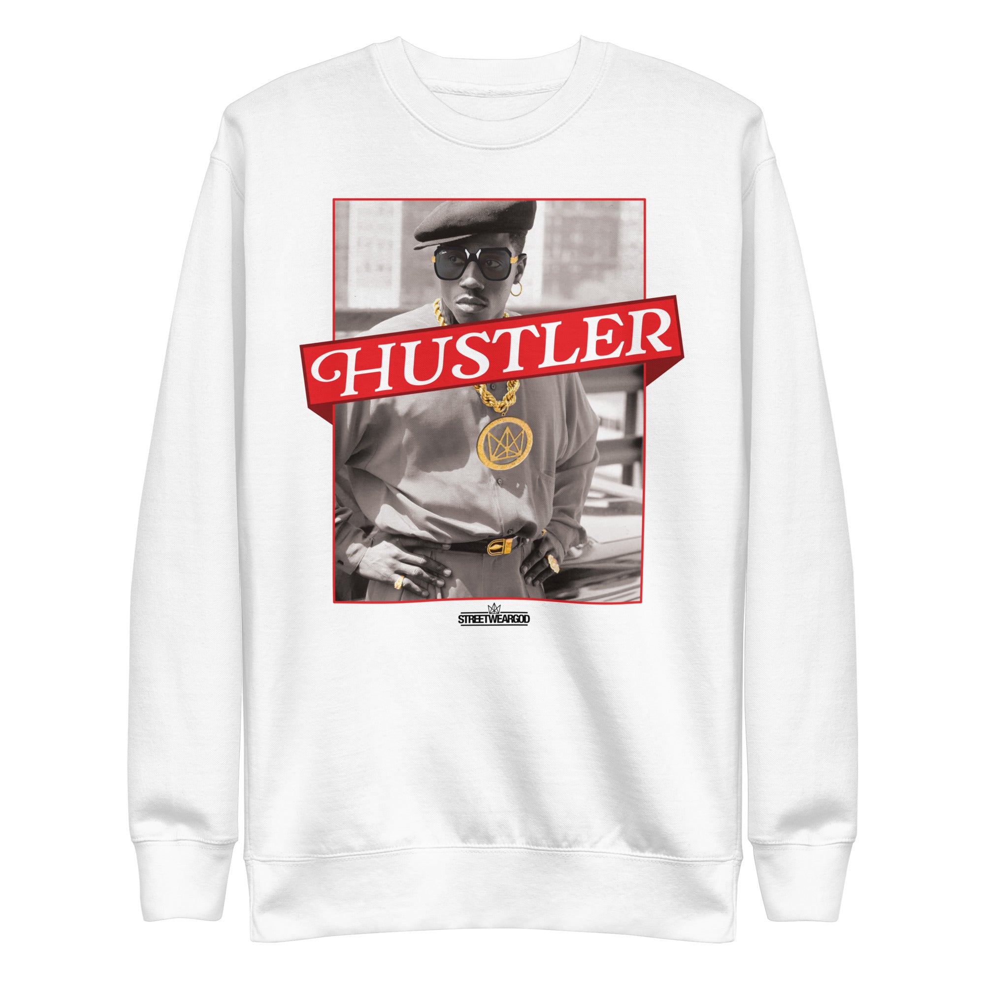 HUSTLER WHITE Premium Sweatshirt